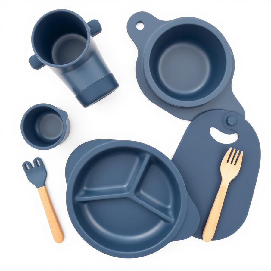 Kit Introdução Alimentar Completo TCN - Azul Petróleo